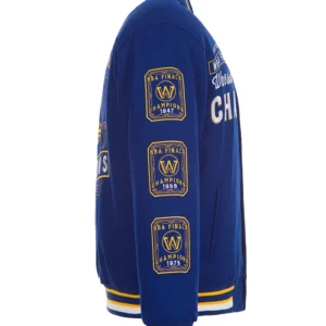 Golden State Warriors Varsity Championship Wool Jacket Side
