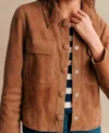 Good Cop Bad Cop Leighton Meester Brown Suede Jacket For Sale