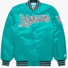 Green Bomber Marlins Starter Jacket