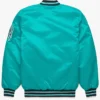 Green Bomber Marlins Starter Jacket Back