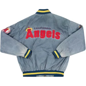 Grey Bomber Vintage Angels Jacket Back