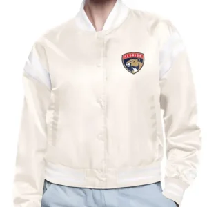 Heidi Florida Panthers Printed Varsity Satin Jacket