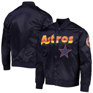 Houston Astros Black Starter Bomber Vintage Jacket