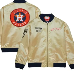 Houston Astros Gold Full Zipper Satin Jacket