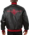 Houston Rocket Black Leather Bomber Jacket
