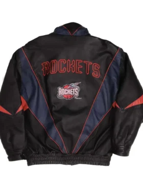 Houston Rocket Vintage Leather Zipper Jacket