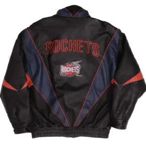 Houston Rocket Vintage Leather Zipper Jacket