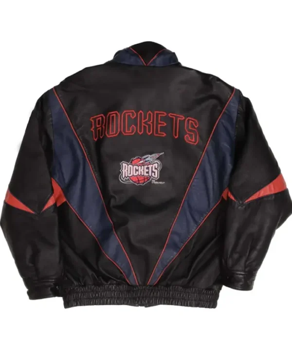 Leather Jacket Rockets Houston Rockets Vintage Leather Zipper Jacket - Vanquishe