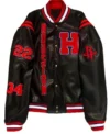 Houston Rockets Leather Bomber Ful Snap Jacket 1