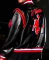 Houston Rockets Leather Bomber Ful Snap Jacket