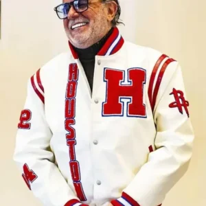 Houston Rockets Leather Bomber Full Snap Jacket 1