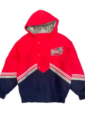 Houston Rockets Retro Bomber Hooded Jacket