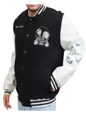 Jack the Nightmare Before Christmas Coffee Varsity Jacket Front