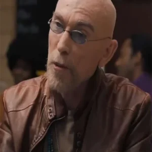 Jackie Earle Haley The Long Game Brown Biker Jacket