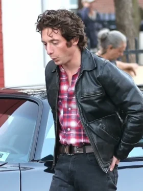 Jeremy Allen White Deliver Me from Nowhere Black Jacket side