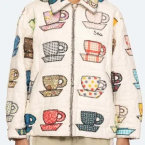 JoAnna Garcia Sweet Magnolias Swisher Tea Cups Print Jacket For Sale