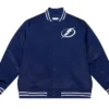 Joanie Tampa Bay Lightning Heavyweight Blue Satin Varsity Jacket
