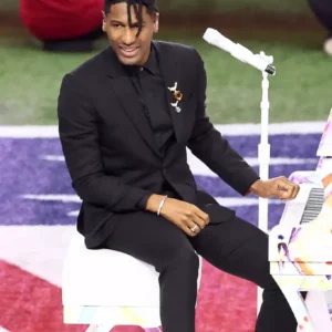 Jon Batiste Super Bowl 2025 Black suit