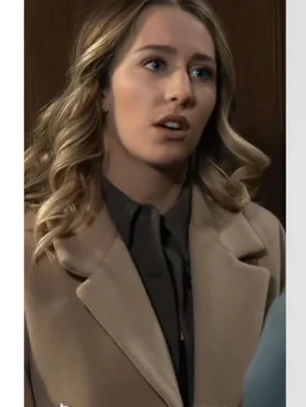 Josslyn Jacks General Hospital Beige Wool Coat
