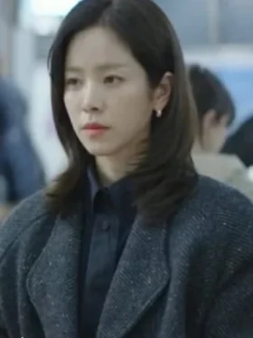 Kang Ji yoon Love Scout S01 Black Cropped Wool Jacket