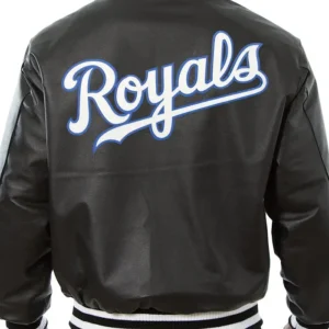 Kansas City Royals Black Full Leather Jacket Back