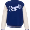 Kansas City Royals Fleece Jacket With Leather Sleeves Back