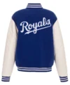 Kansas City Royals Fleece Jacket With Leather Sleeves Back