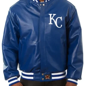 Kansas City Royals Real Leather Blue Jacket