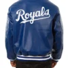 Kansas City Royals Real Leather Blue Jacket Back