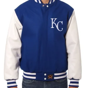 Kansas City Royals Two tone Wool And Leather Jacket