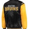 Korey Boston Bruins Yellow and Black Satin Jacket Back