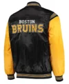 Korey Boston Bruins Yellow and Black Satin Jacket Back