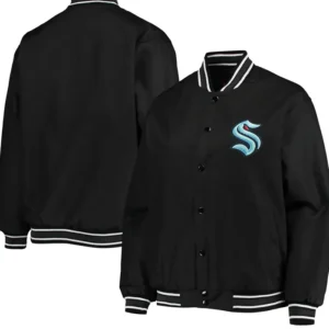 Kraken Black Bomber Full Snap Jacket