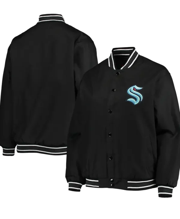 Kraken Black Bomber Full Snap Jacket