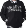 Kraken Black Wool Varsity Jacket