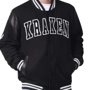 Kraken Black Wool Varsity Jacket