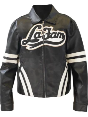 La Fam Retro Black Leather Jacket