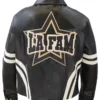 La Fam Retro Black Leather Jacket Back