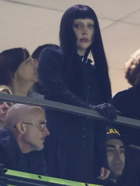 Lady Gaga Super Bowl LIX Black Coat