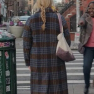 Lainy Newton Kinda Pregnant 2025 Amy Schumer Plaid Coat 1