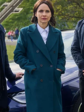 Laura Fraser Patience Blue Wool Coat