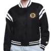Laury Boston Bruins Printed Black Varsity Satin Jacket