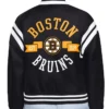 Laury Boston Bruins Printed Black Varsity Satin Jacket Back