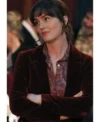 Leighton Meester Good Cop Bad Cop Maroon Velvet Blazer For Sale