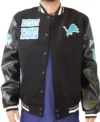 Leonor Detroit Lions Black Wool Varsity Jacket