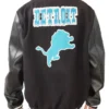 Leonor Detroit Lions Black Wool Varsity Jacket Back