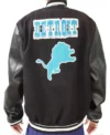 Leonor Detroit Lions Black Wool Varsity Jacket Back