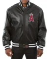 Los Angeles Angels Black Bomber Leather Jacket