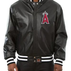 Los Angeles Angels Black Bomber Leather Jacket