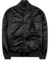 Los Angeles Angels Black Bomber Satin Jacket